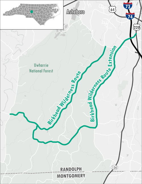 Birkhead Wilderness Route Map