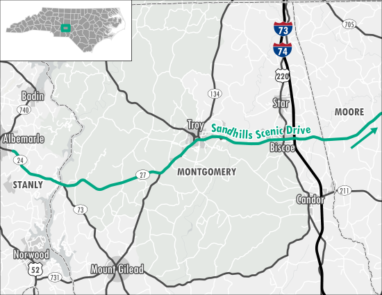 sandhills scenic drive map